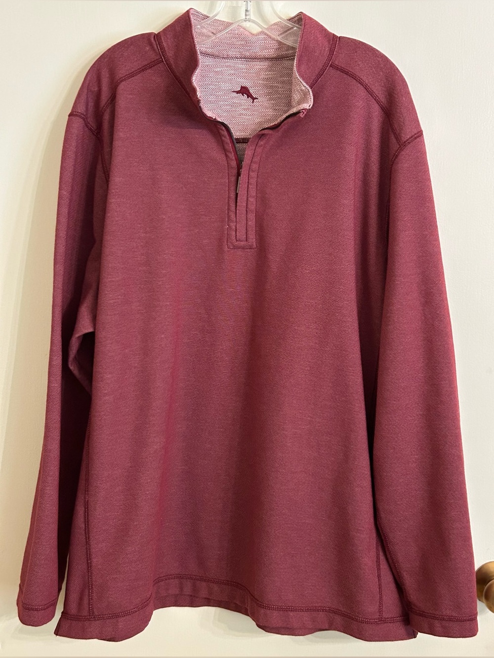 Tommy Bahama Reversible Quarter-Zip Sweater - Wine